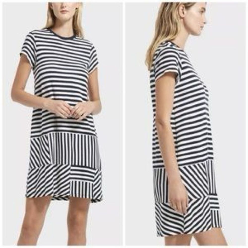 ATM Anthony Thomas Melillo Pique Striped T-Shirt Dress Stripped Size Small